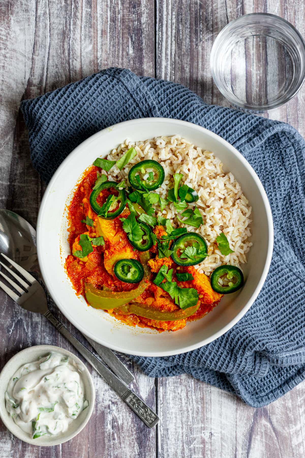 Flatlay of North Indian Chicken Curry