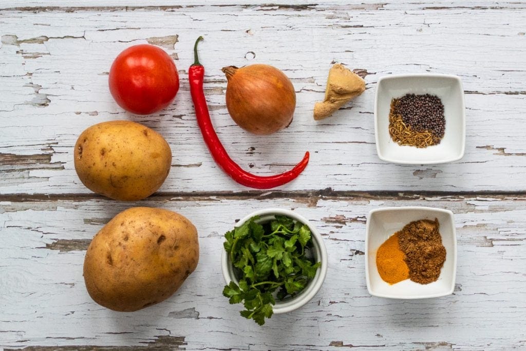 Ingredients for Bombay potatoes