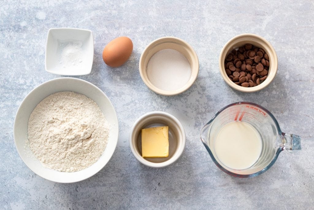 Ingredients for chocolate chip scones