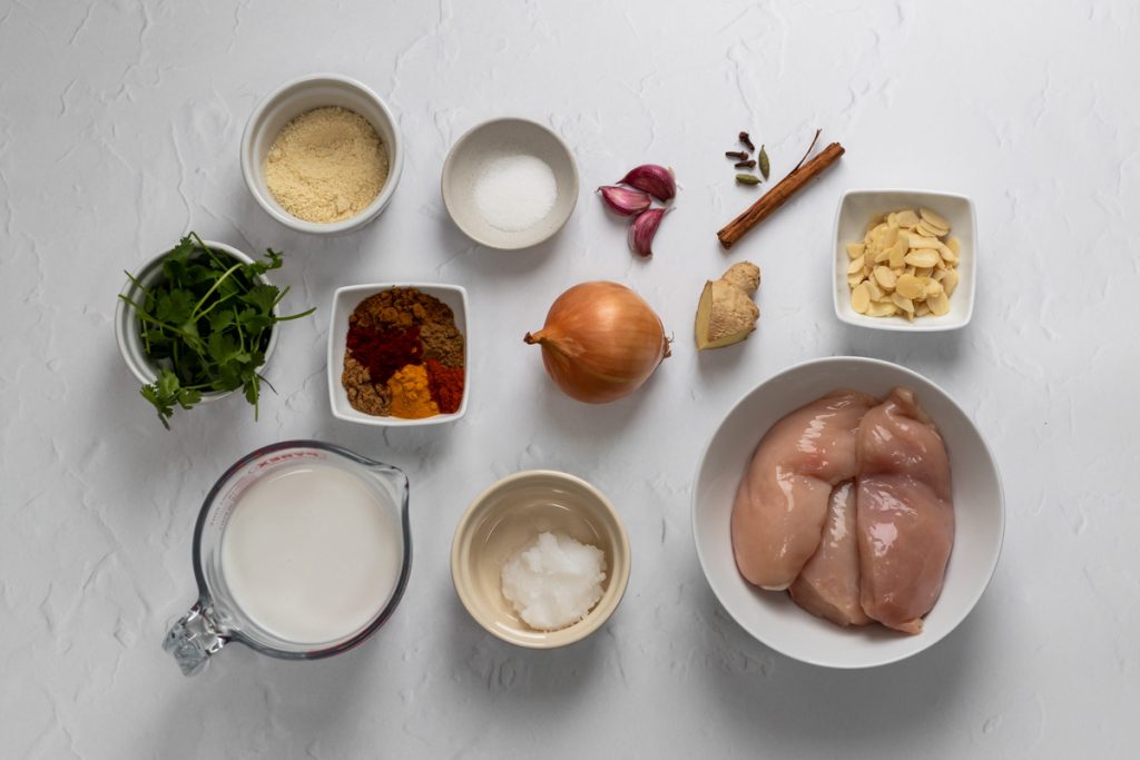 Ingredients for chicken korma