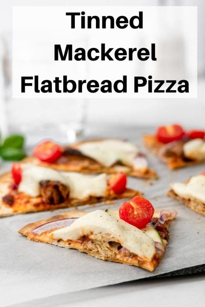 Tinned Mackerel Flatbread pizza pin image