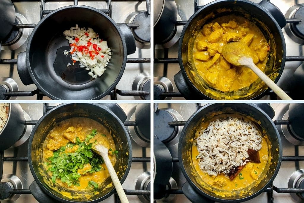 step by step pictures for making chicken biryani