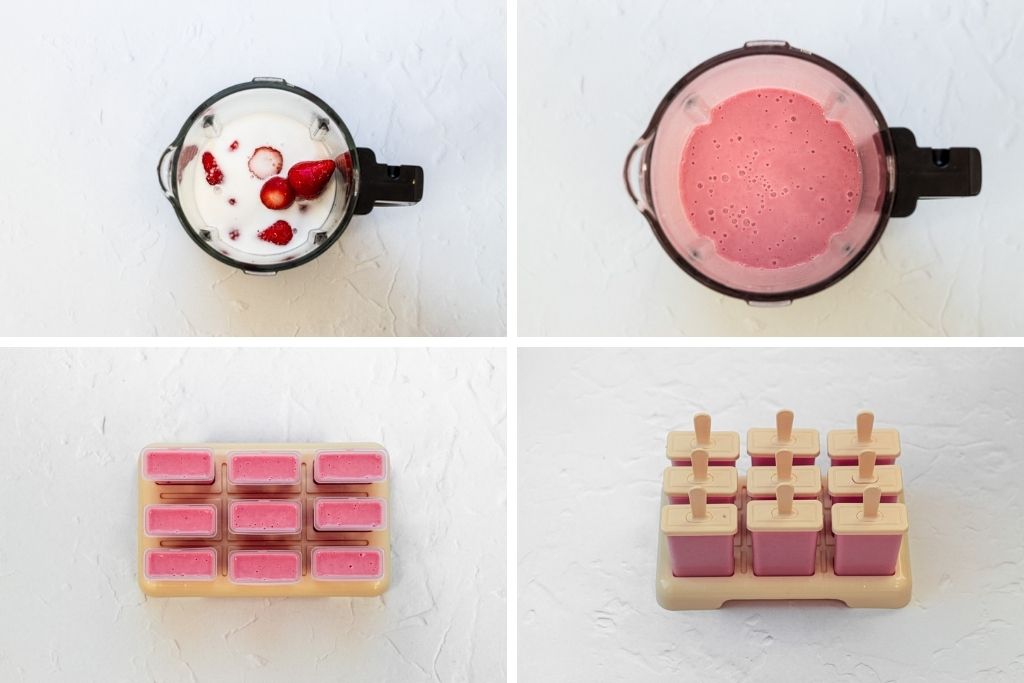 step by step iimages for strawberry ice lollies