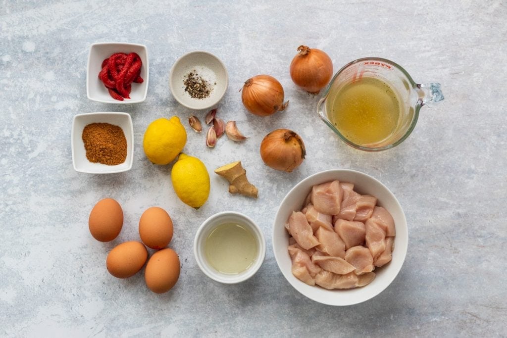 Ingredients for Ethiopian chicken stew