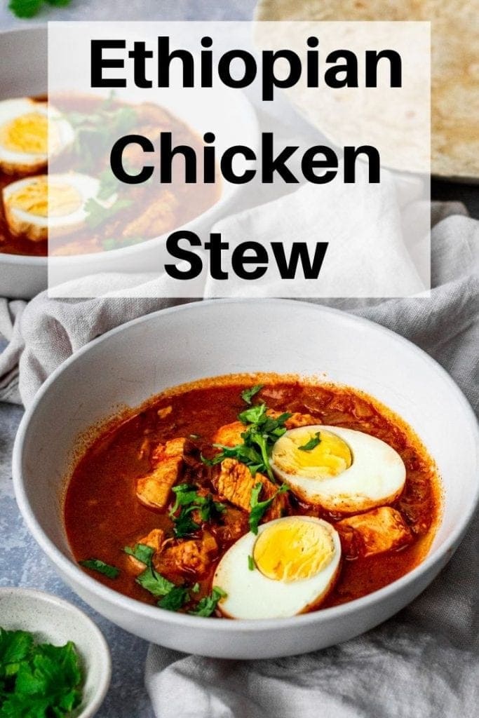 Doro Wat Ethiopian chicken stew pin image