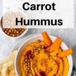 Roasted carrot hummus pin image