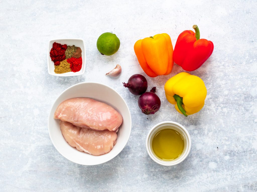 Ingredients for chicken fajitas