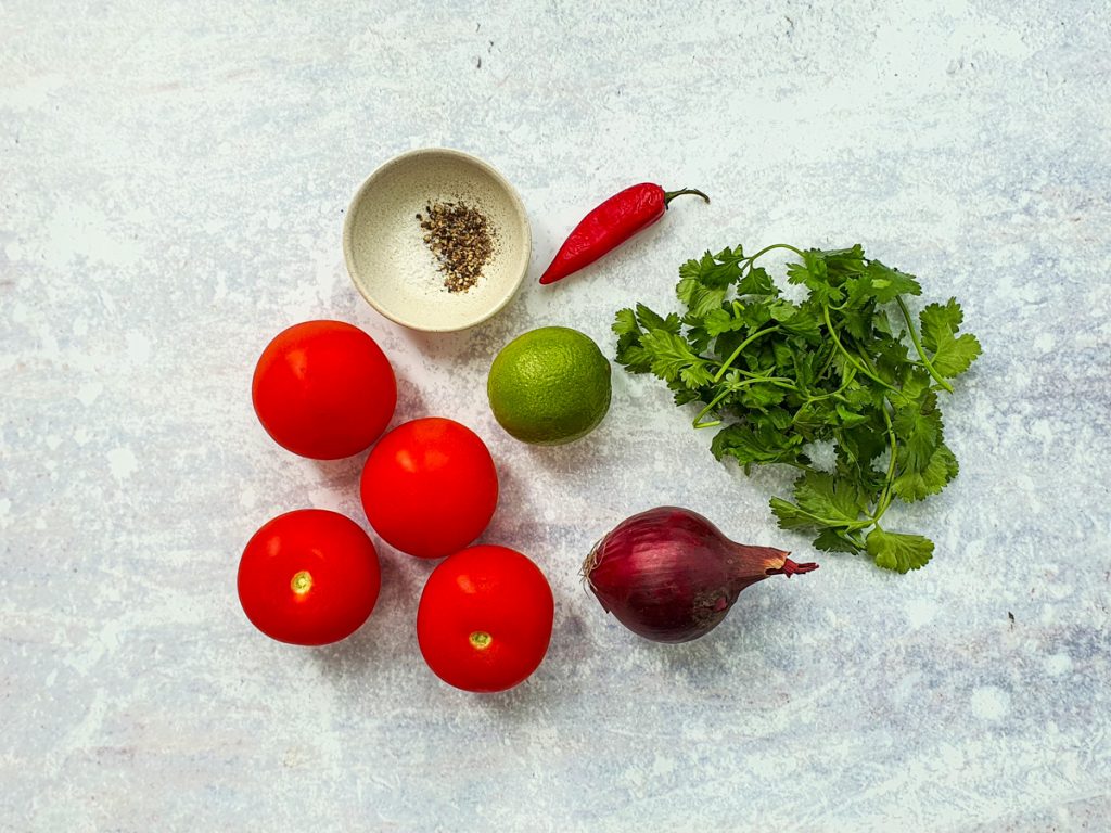 Ingredients for pico de gallo