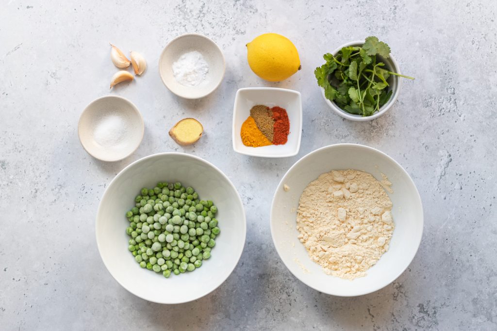 Ingredients for spicy pea pakoras