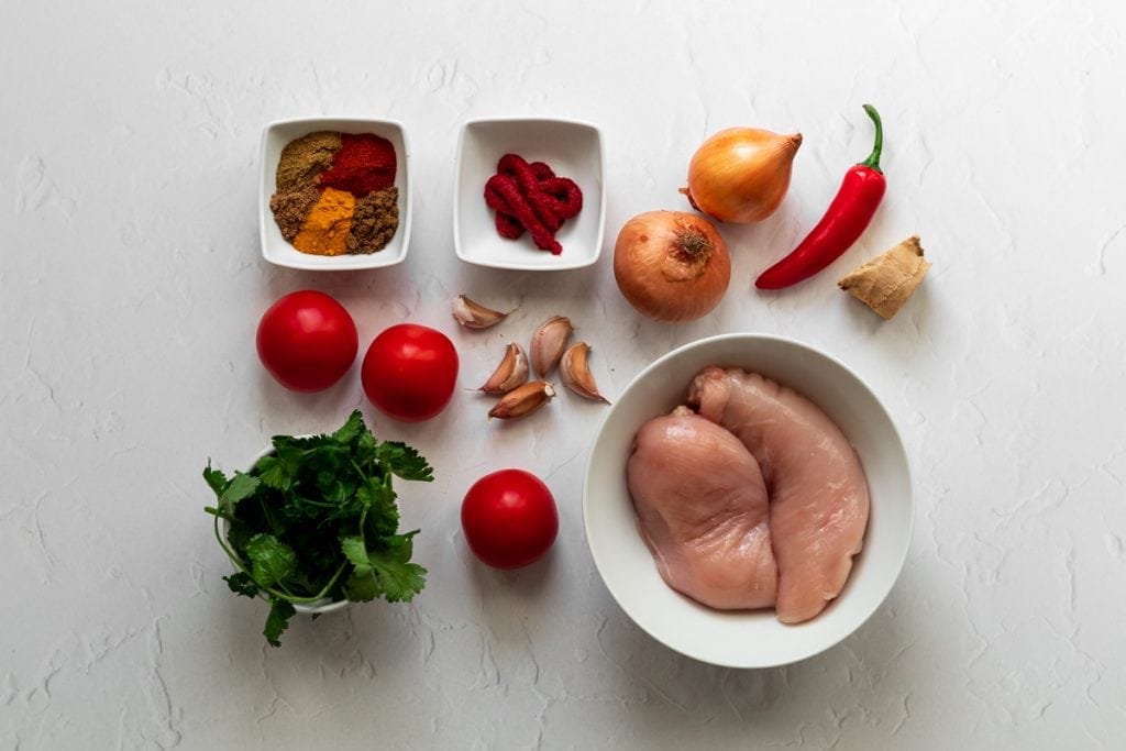 Ingredients for chicken bhuna