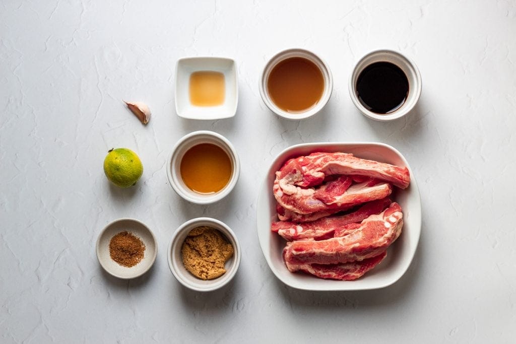 Ingredients for slow cooker Chinese ribs