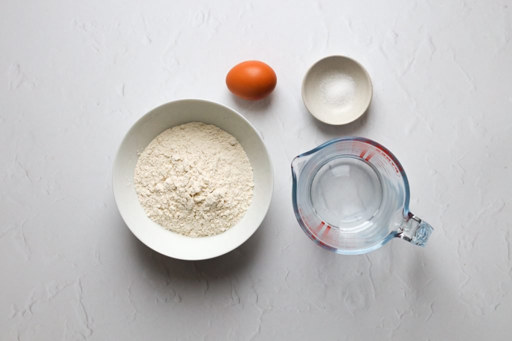 Ingredients for the pierogi dough