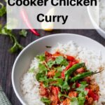 Pressure cooker chicken curry pin image