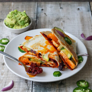 Harissa Chicken Quesadillas