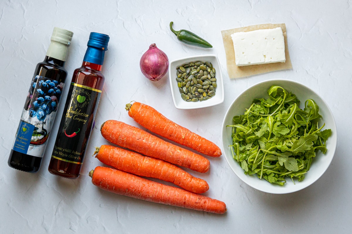 Ingredients for air fryer carrot salad