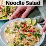Chicken noodle salad pin image