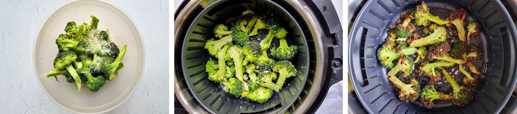Air fried broccoli step by step
