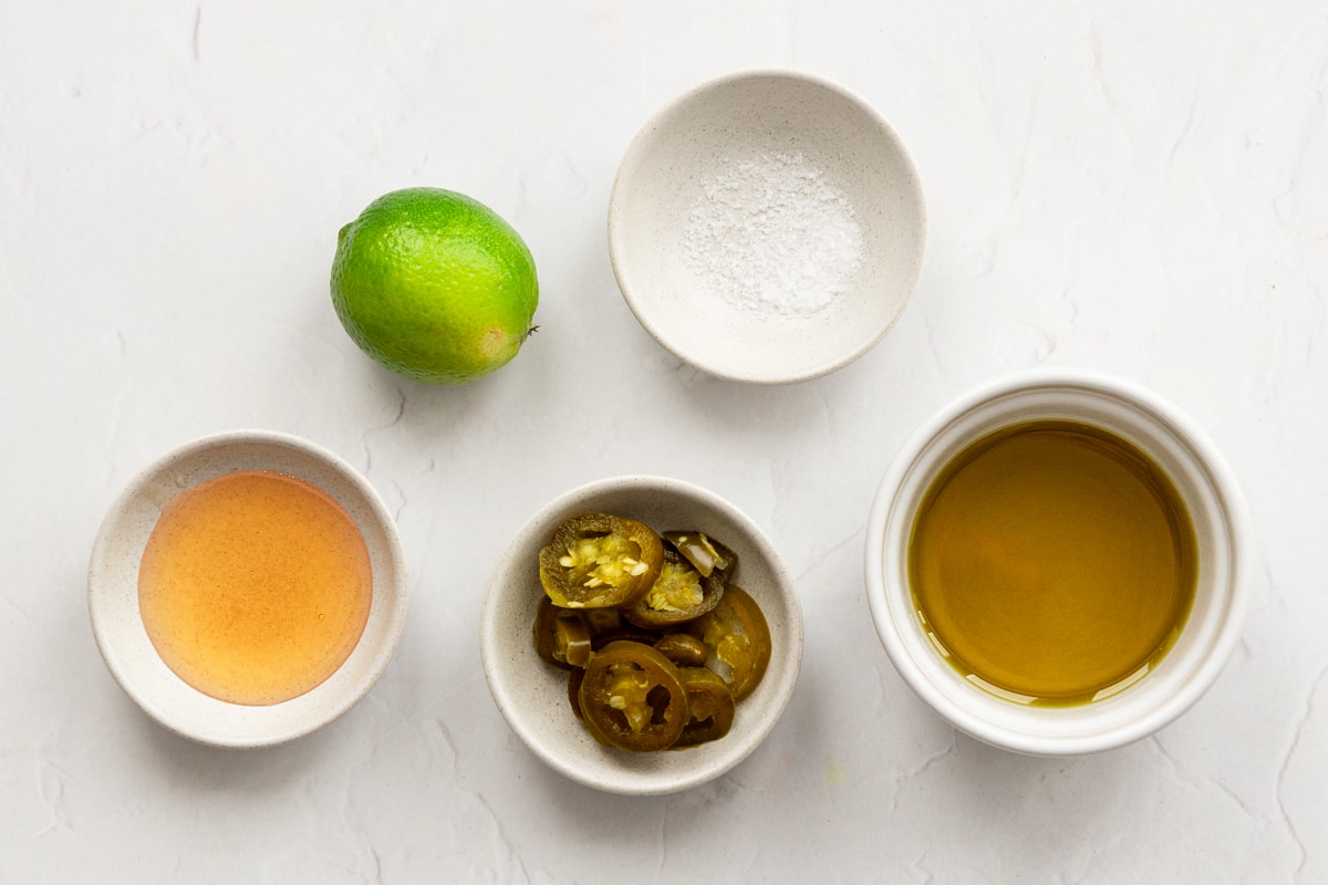 Ingredients for honey lime jalapeno salad dressing