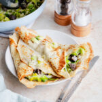 Creamy leek and black pudding pancakes
