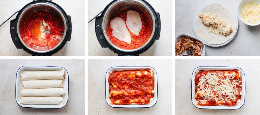 How to make chicken enchiladas step by step