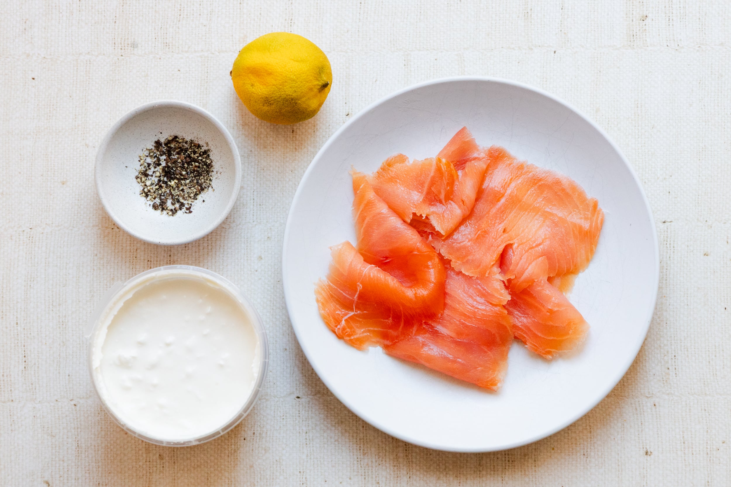 Ingredients for smoked salmon pate