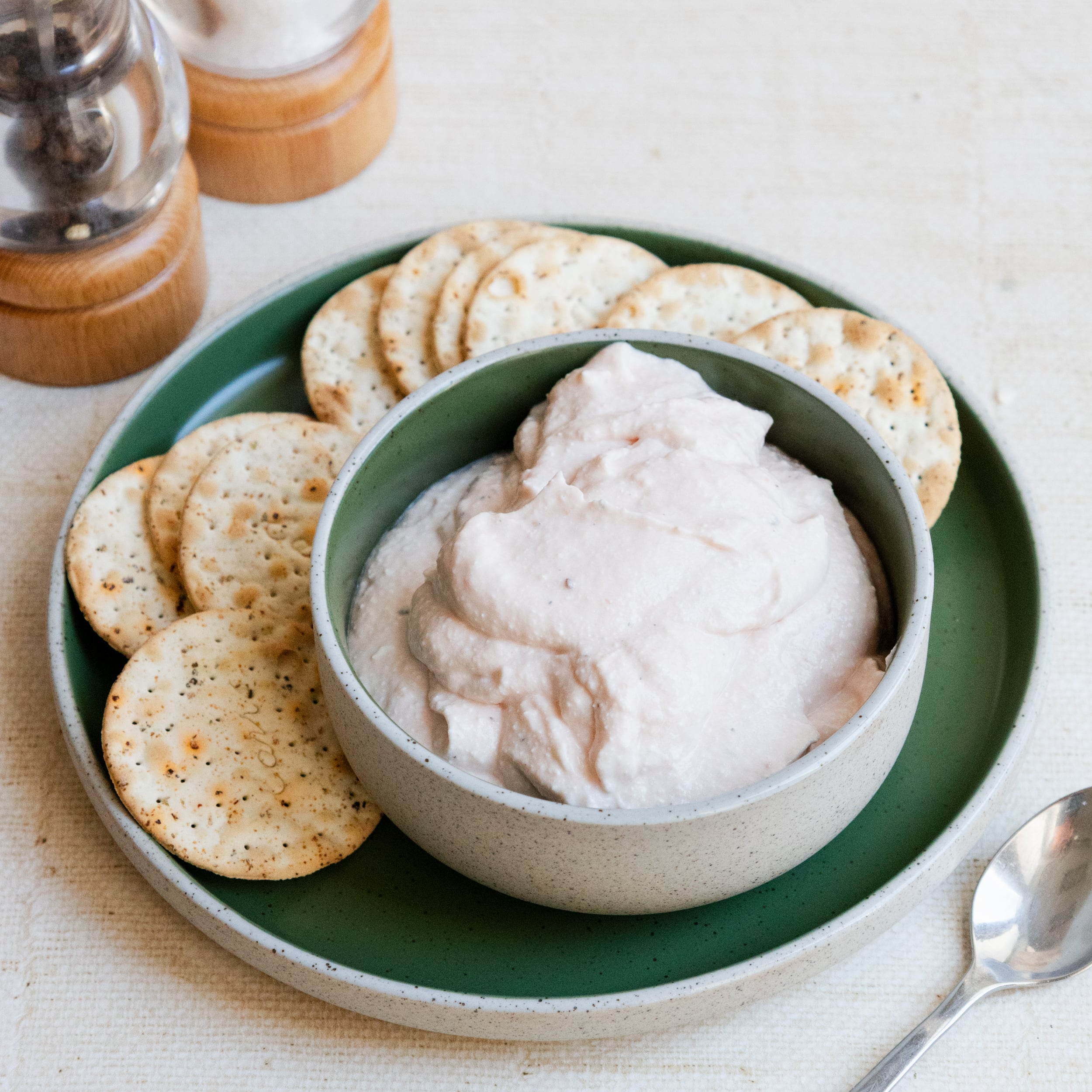 bowl of cottage cheese smoked salmon pate